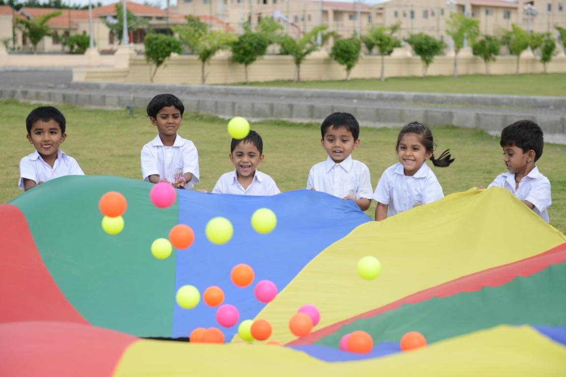 Students of MIT-Vishwajyoti International School at play